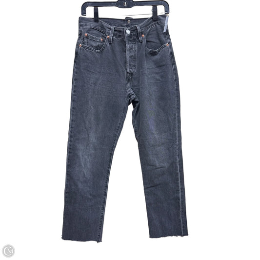 Jeans Straight By Levis In Black Denim, Size: 4