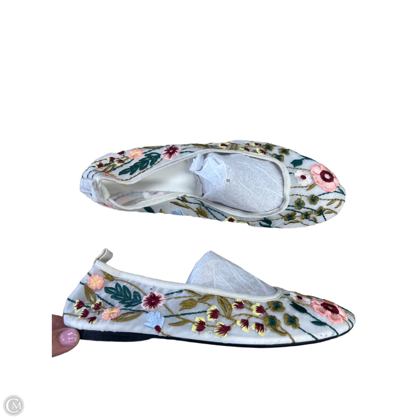 Shoes Flats By Zara In Floral Print, Size: 8