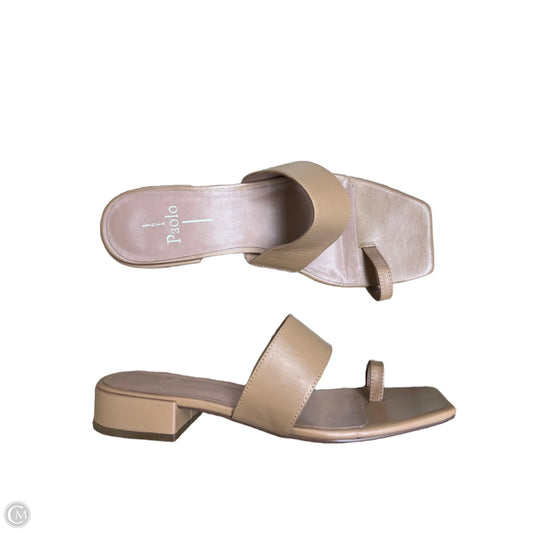 Sandals Heels Block By Clothes Mentor In Tan, Size: 7.5