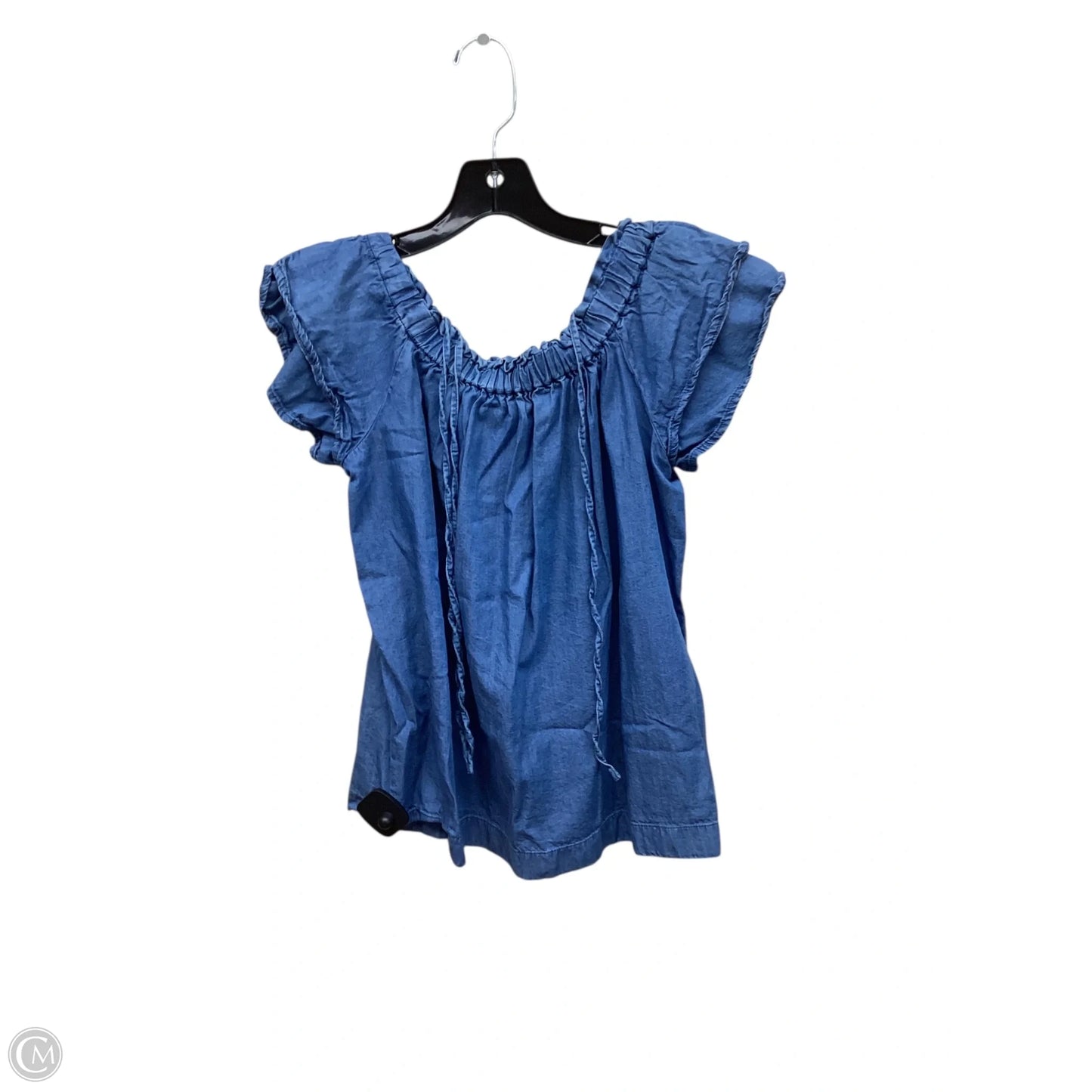 Top Short Sleeve By Loft In Blue Denim, Size: Sp