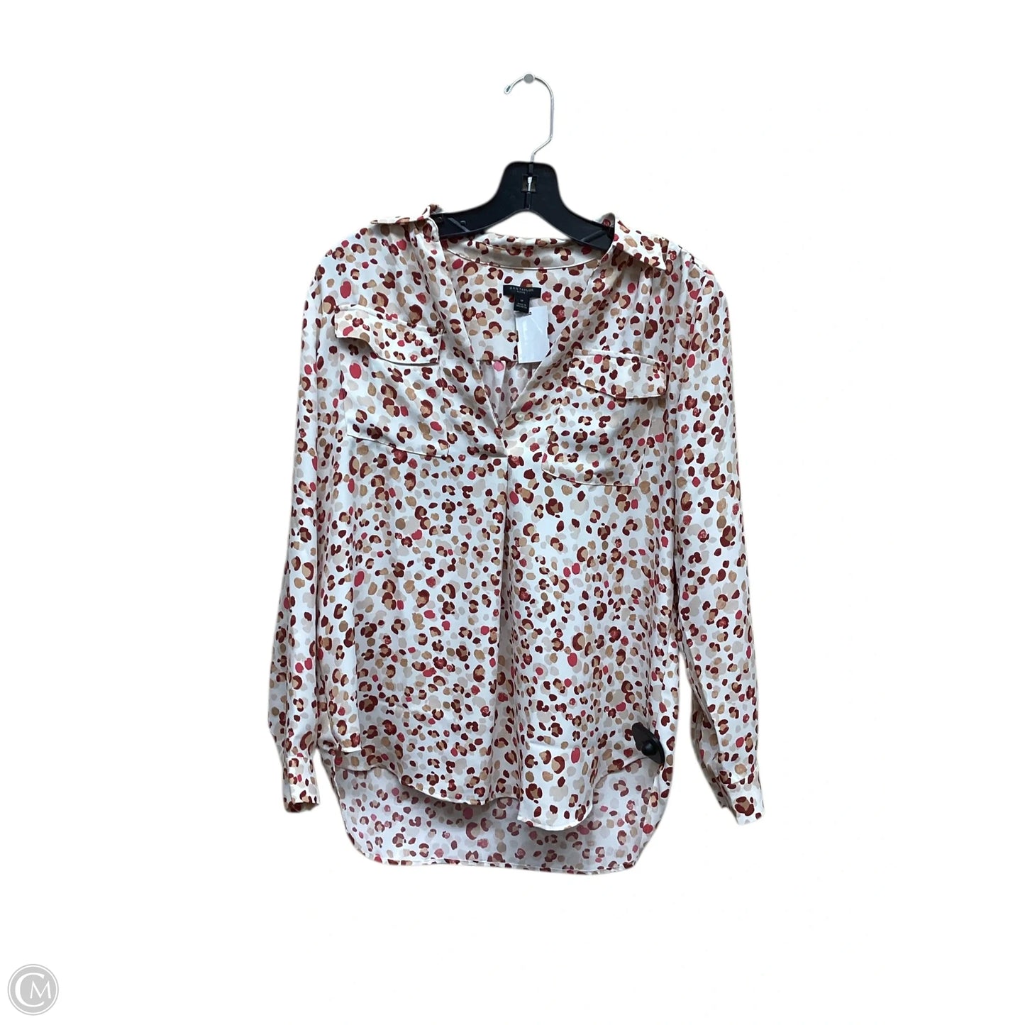 Top Long Sleeve By Ann Taylor In Red & White, Size: Sp