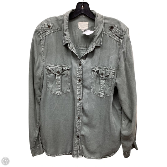 Top Long Sleeve By American Eagle In Green, Size: Xl