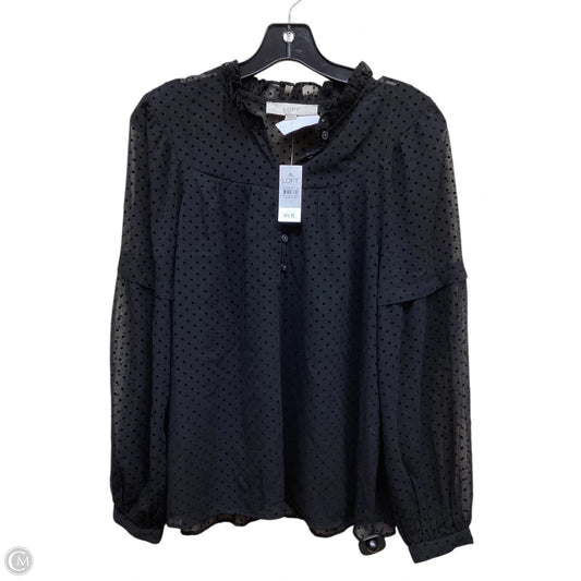 Top Long Sleeve By Loft In Black, Size: S