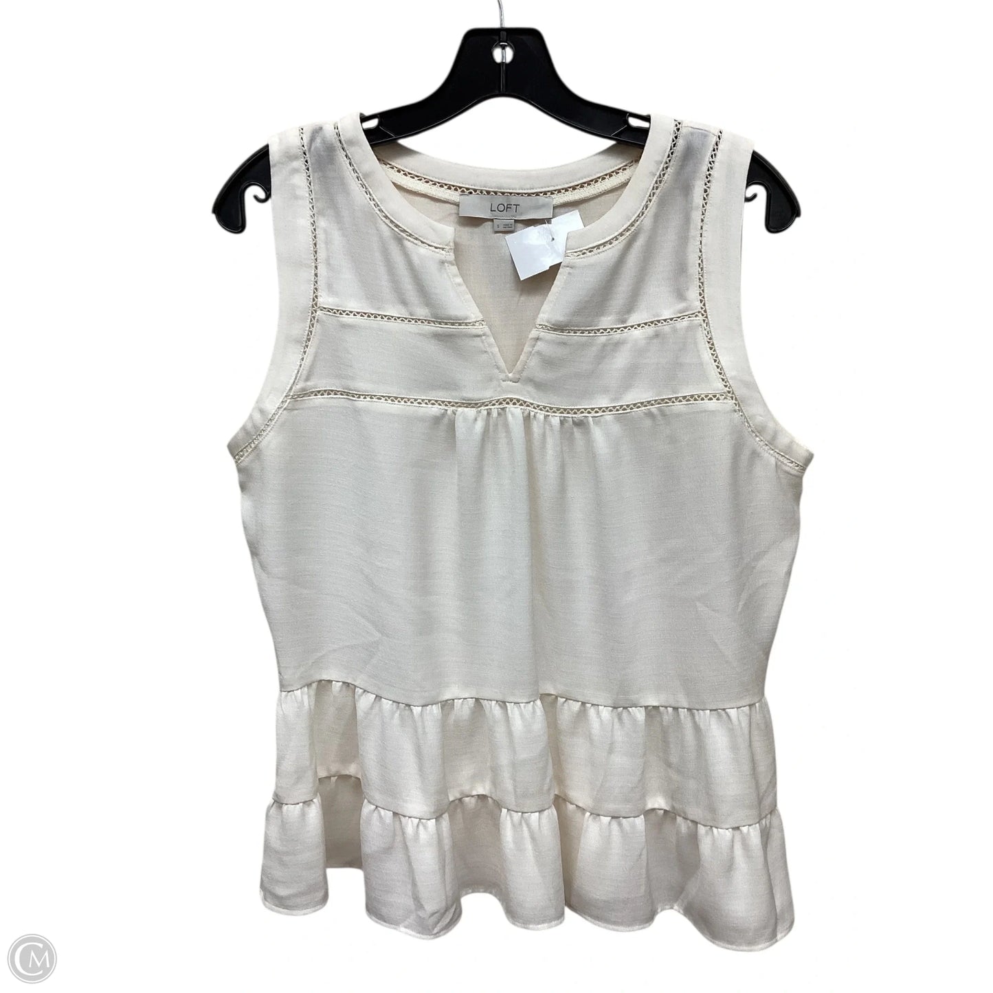 Top Sleeveless By Loft In Cream, Size: S