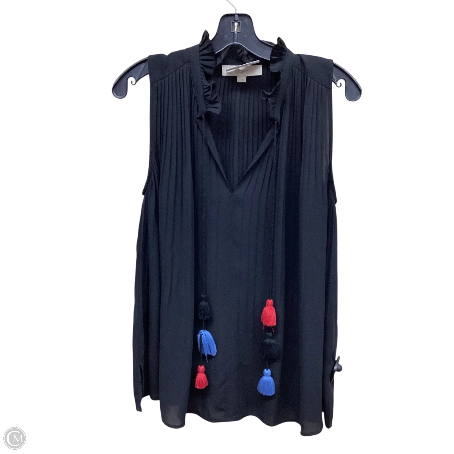 Top Sleeveless By Loft In Black, Size: S