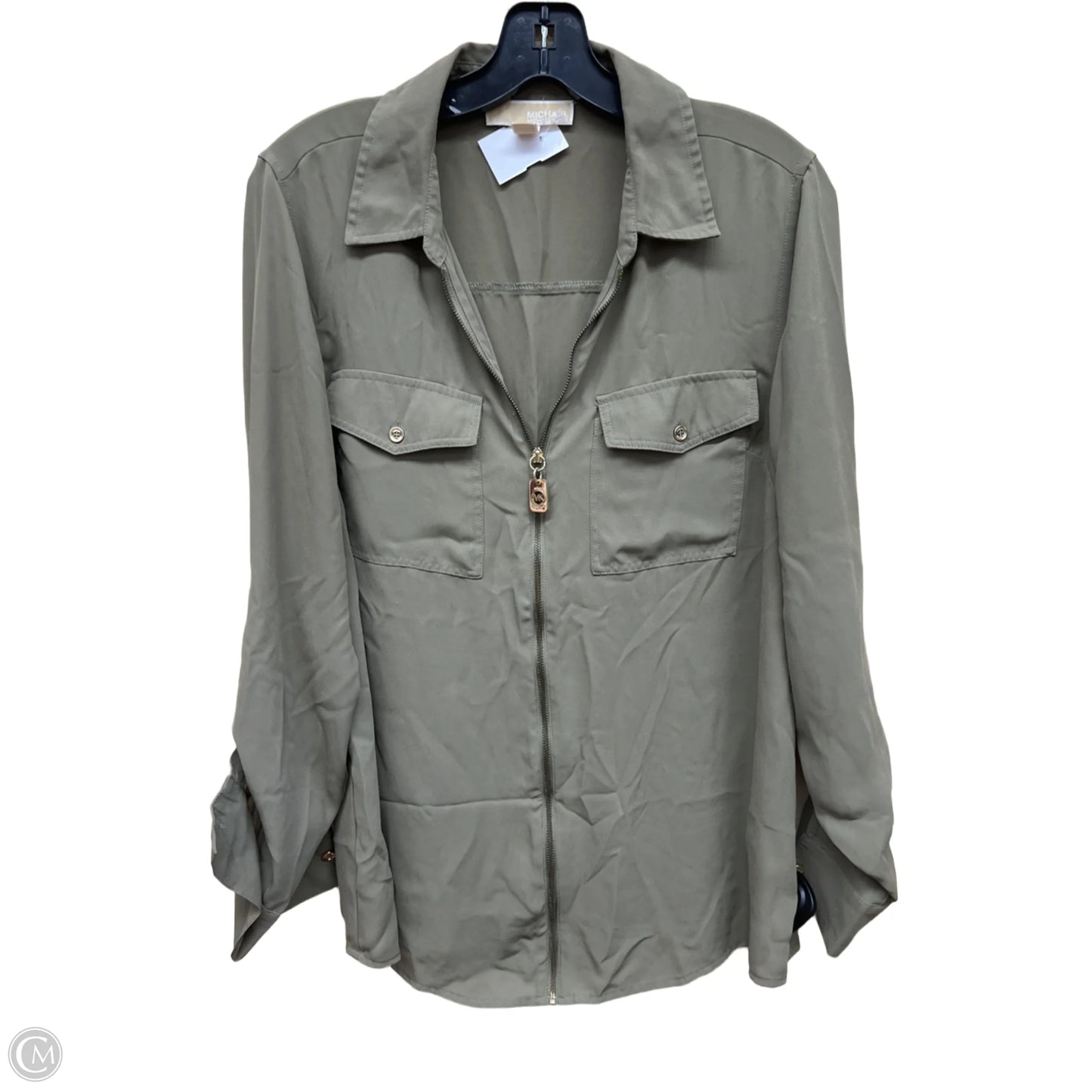 Top Long Sleeve By Michael By Michael Kors In Green, Size: M