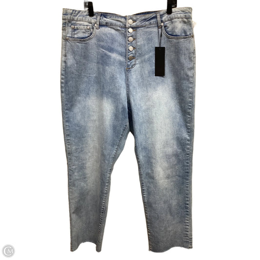 Jeans Straight By Chic In Blue Denim, Size: 20