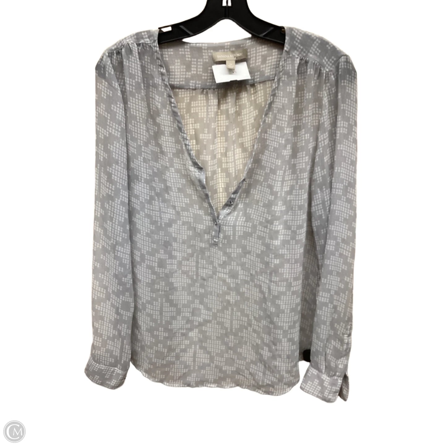 Top Long Sleeve By Banana Republic In Grey, Size: M