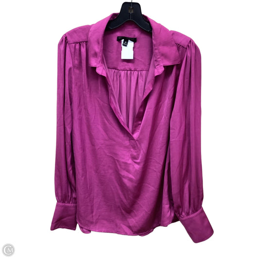 Top Long Sleeve By Banana Republic In Purple, Size: M