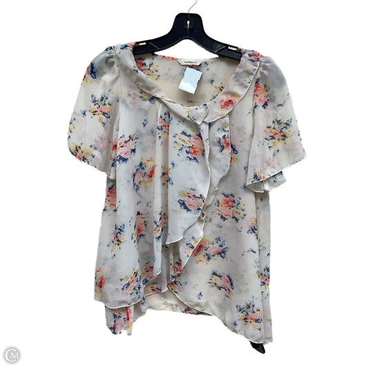 Top Short Sleeve By Clothes Mentor In Floral Print, Size: M