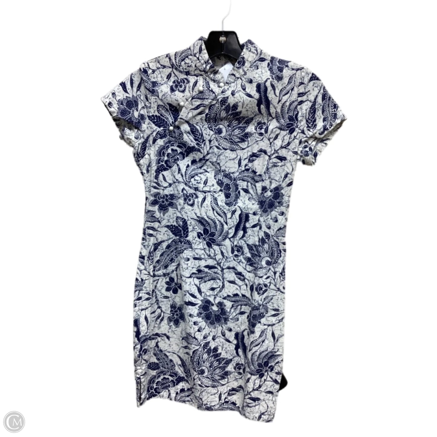 Dress Casual Midi By Clothes Mentor In Blue & Cream, Size: S