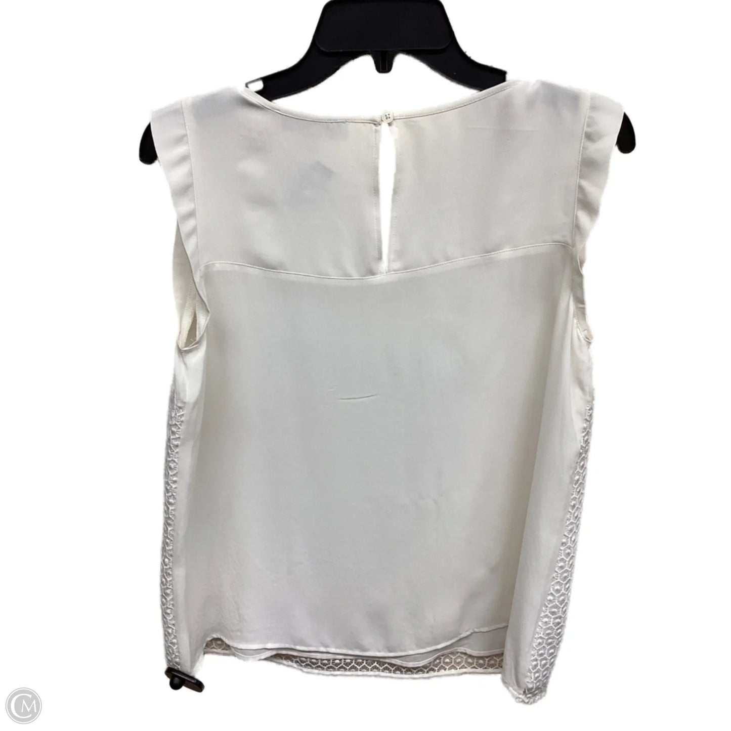 Top Sleeveless By Loft In Cream & White, Size: Mp
