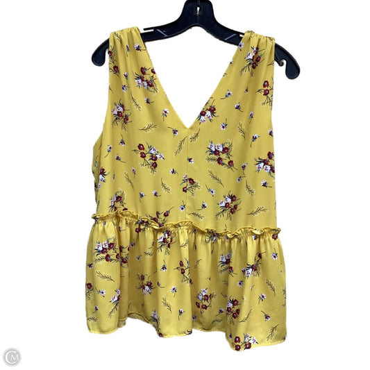 Top Sleeveless By Loft In Floral Print, Size: L