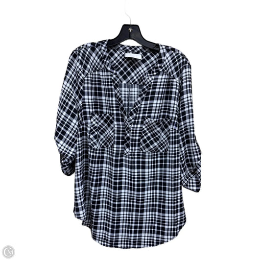 Top 3/4 Sleeve By Torrid In Checkered Pattern, Size: 1x