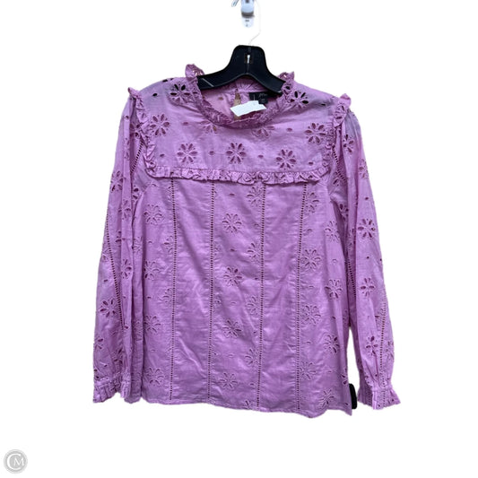 Top Long Sleeve By J. Crew In Purple, Size: Xs