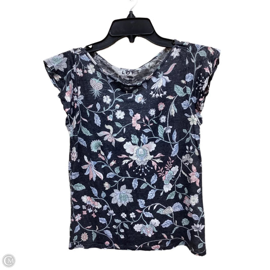 Top Short Sleeve By Loft In Floral Print, Size: Xs