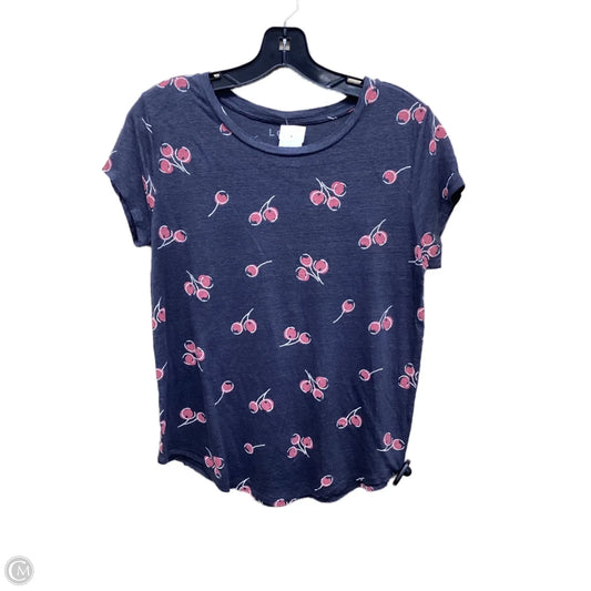 Top Short Sleeve By Loft In Grey & Red, Size: M