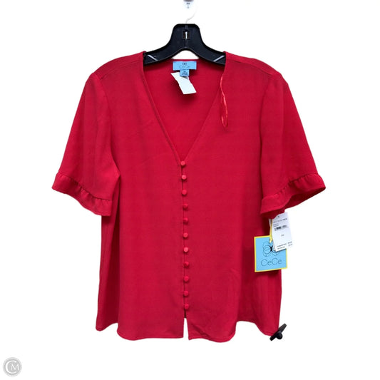 Top Short Sleeve By Cece In Red, Size: Mp