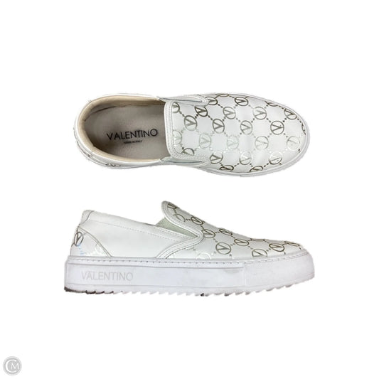 Shoes Designer By Valentino-mario In Gold & White, Size: 10
