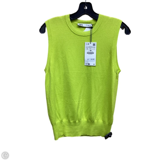 Top Sleeveless By Zara In Green, Size: L