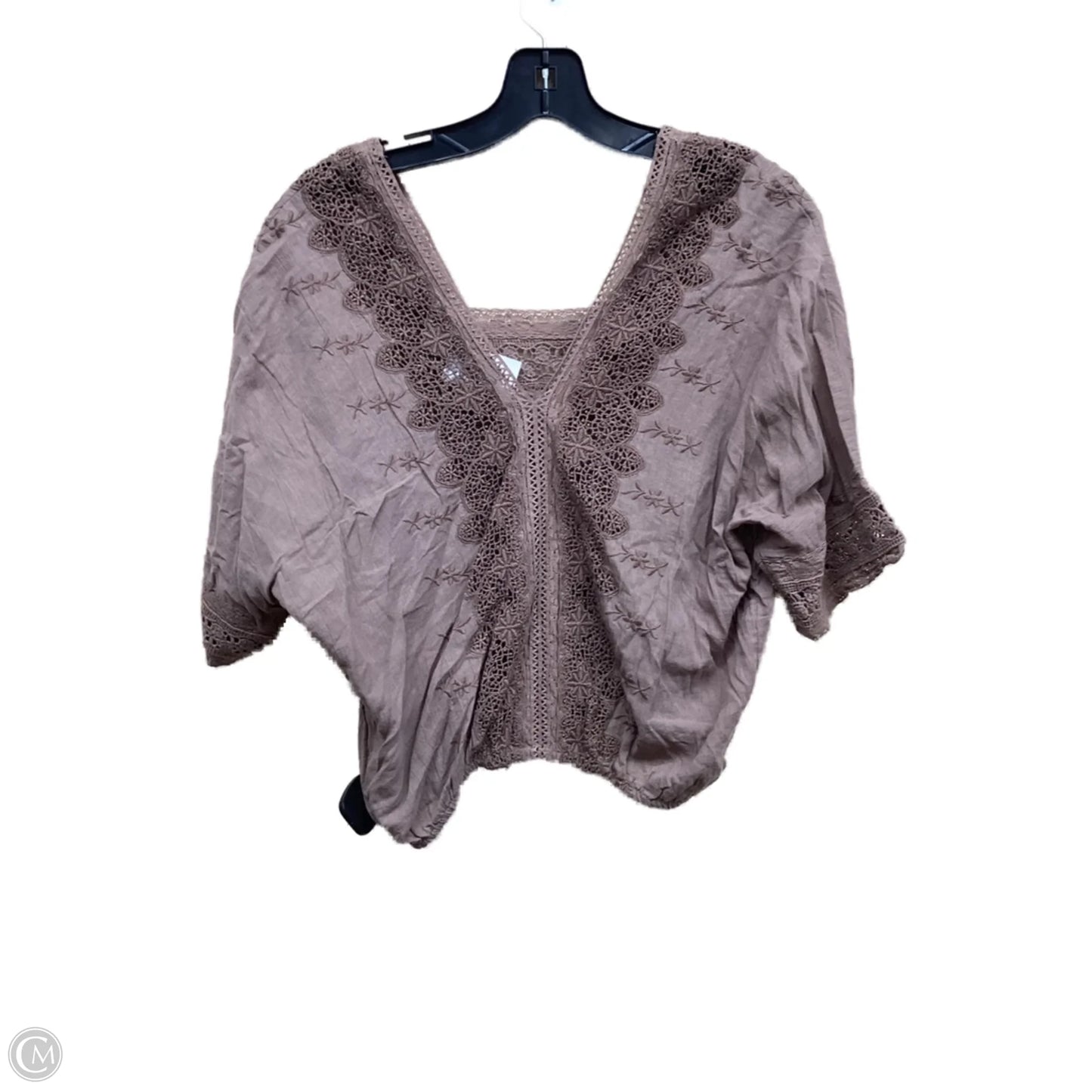 Top Short Sleeve By Lucky Brand In Brown, Size: M