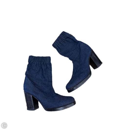 Boots Ankle Heels By Clothes Mentor In Blue Denim, Size: 9