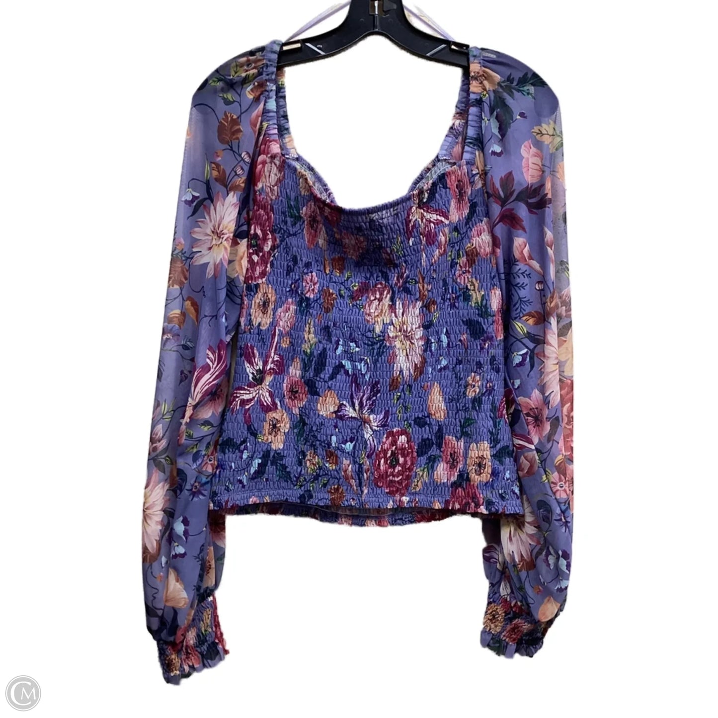 Top Long Sleeve By Anthropologie In Floral Print, Size: L