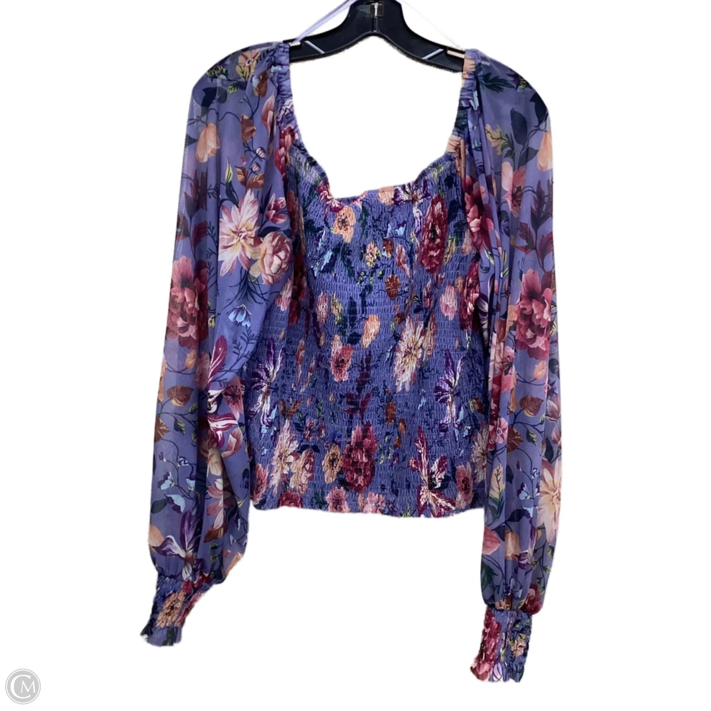 Top Long Sleeve By Anthropologie In Floral Print, Size: L
