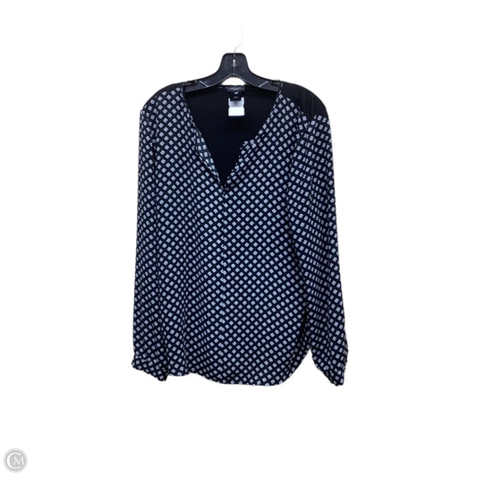 Top Long Sleeve By Ann Taylor In Black & White, Size: L