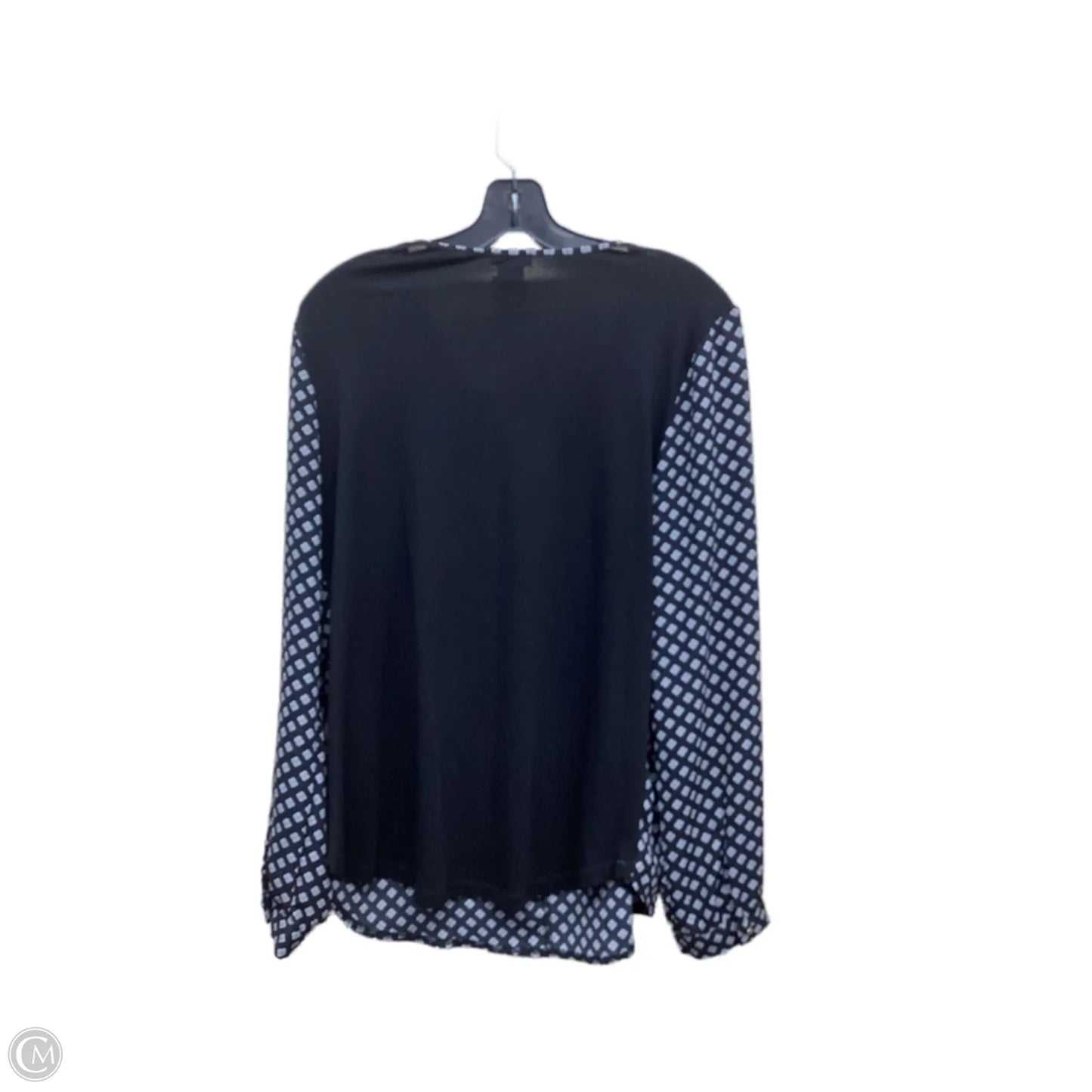 Top Long Sleeve By Ann Taylor In Black & White, Size: L