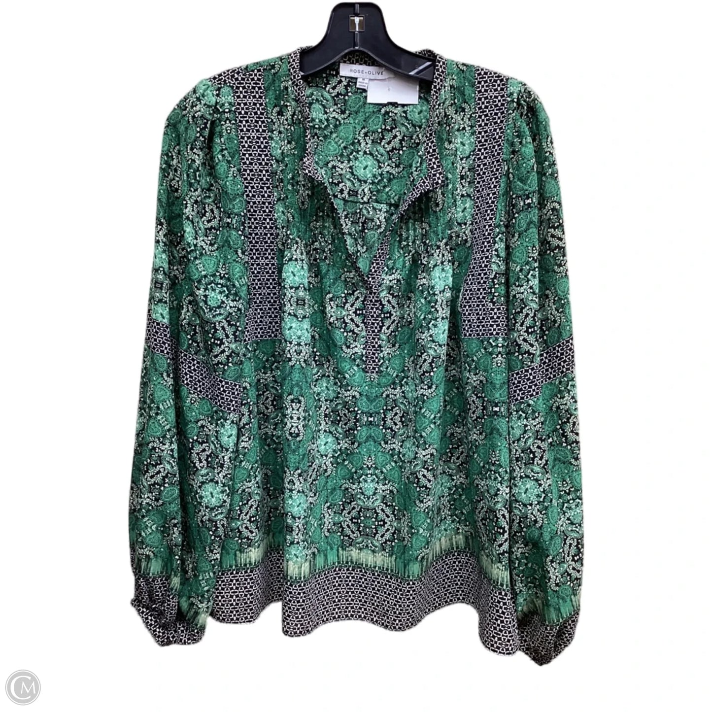Top Long Sleeve By Rose And Olive In Green, Size: M