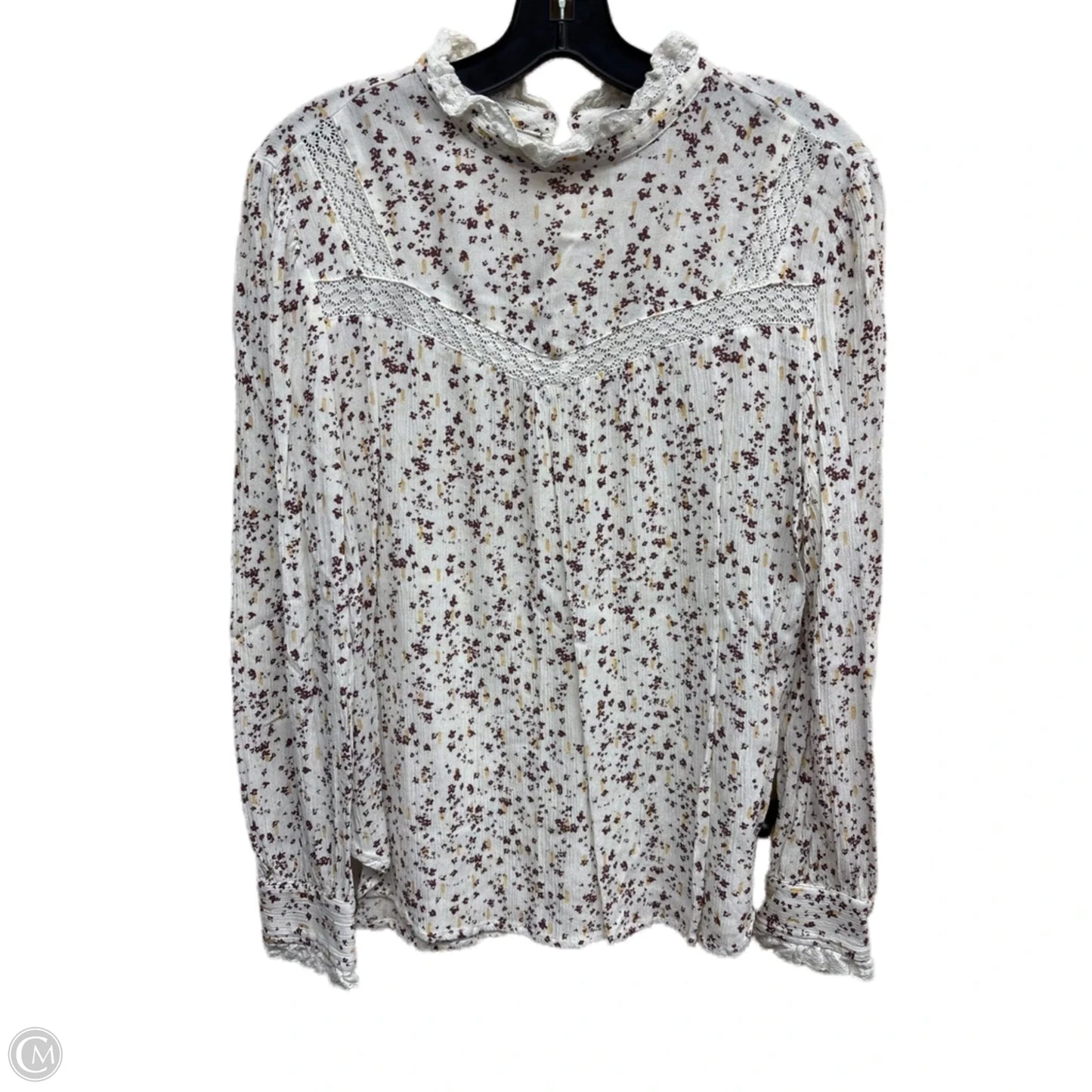 Top Long Sleeve By Loft In Floral Print, Size: M