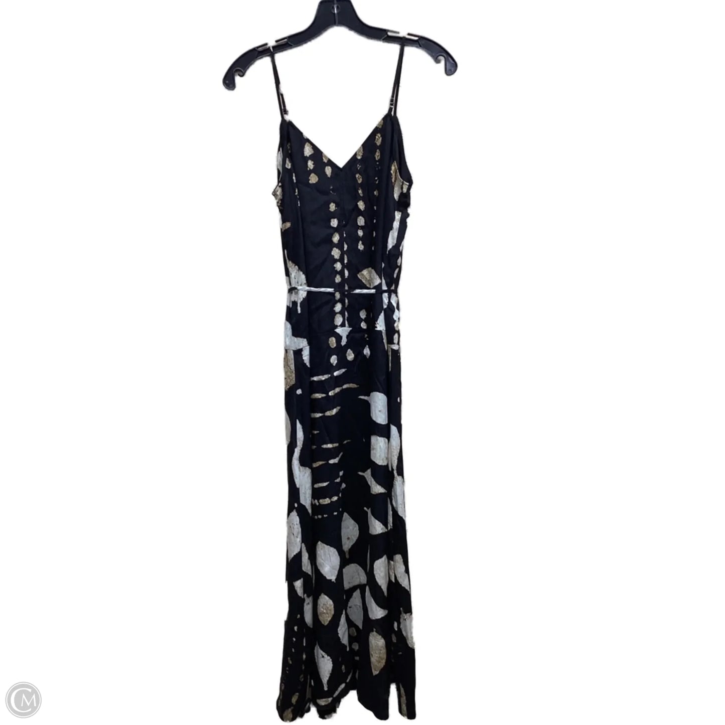 Dress Casual Midi By Banana Republic In Black & Gold, Size: Xxs