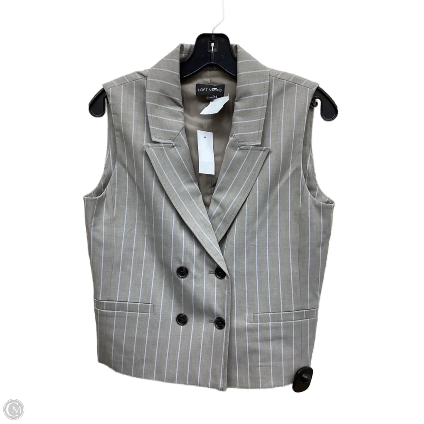 Top Sleeveless By Loft In Striped Pattern, Size: Xs