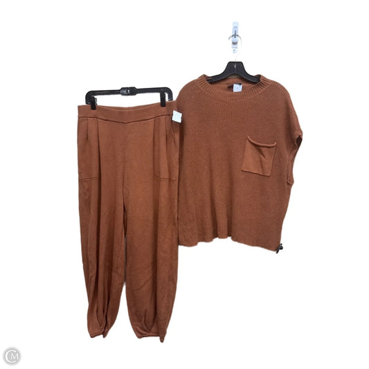 Pants Set 2pc By Clothes Mentor In Brown, Size: Xl