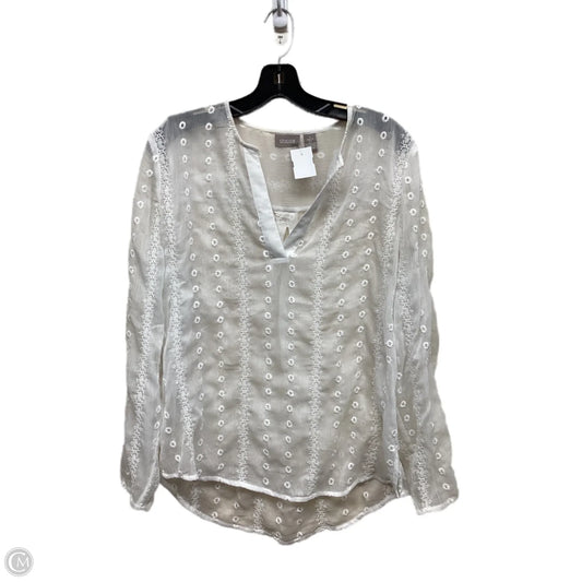 Top Long Sleeve By Chicos In White, Size: M