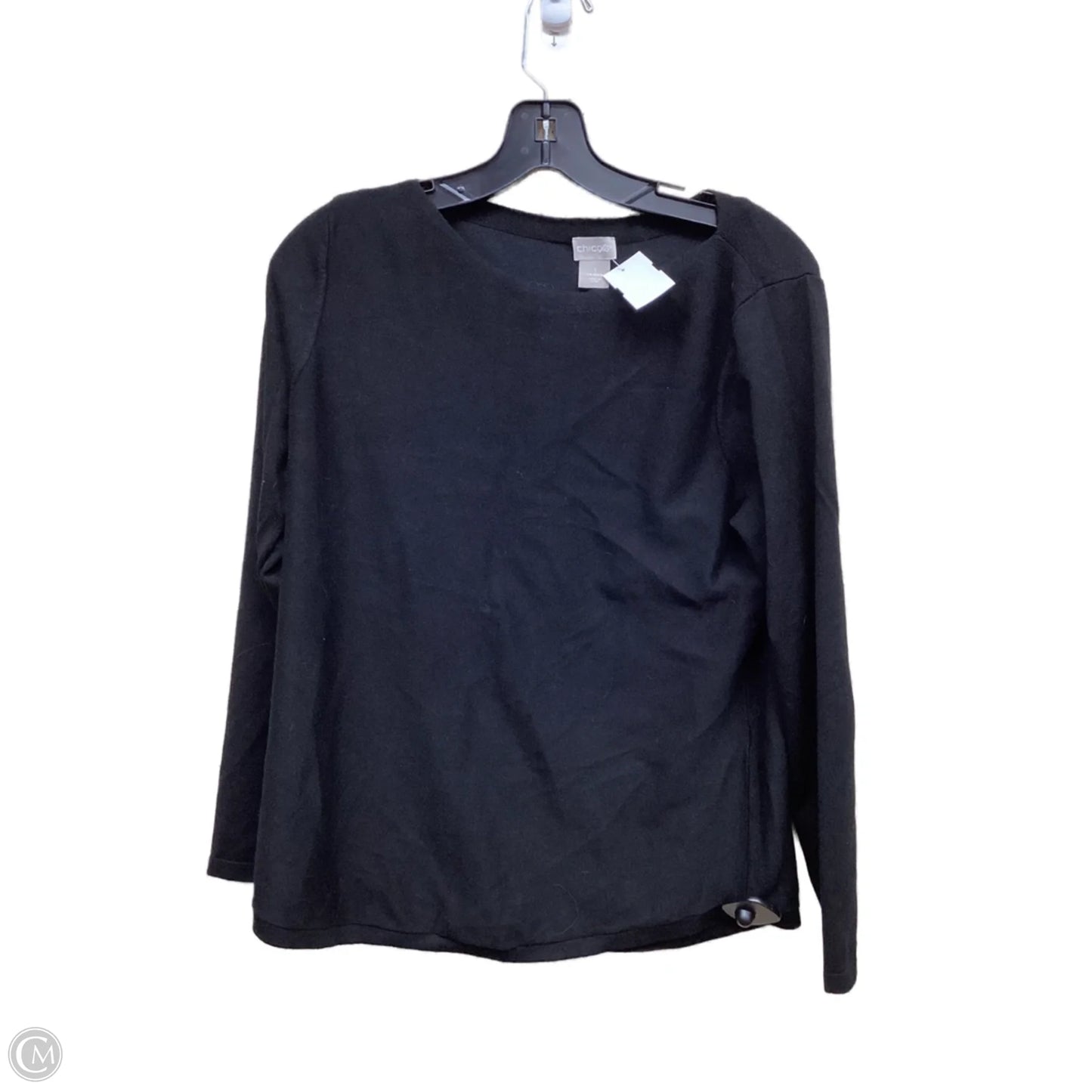 Top Long Sleeve By Chicos In Black, Size: M