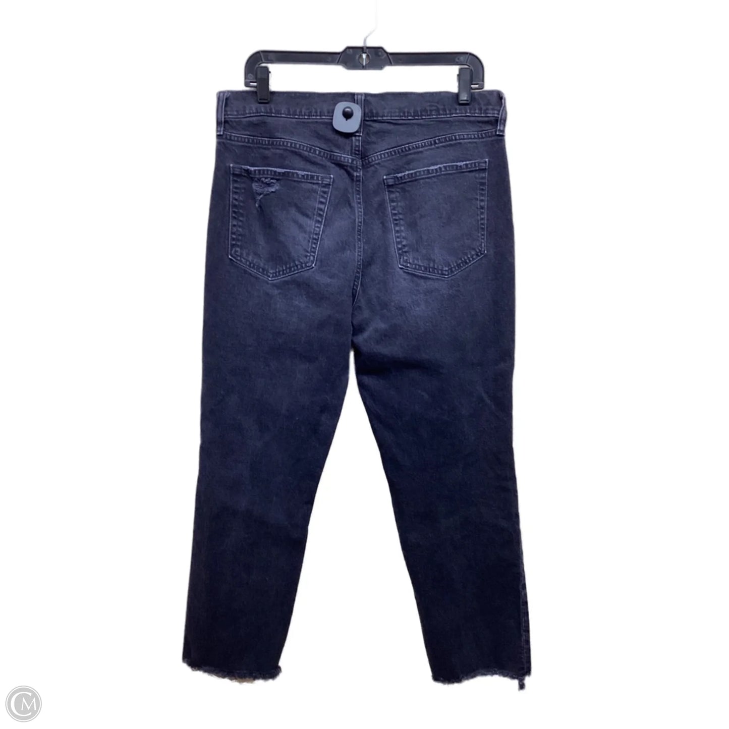 Jeans Straight By Gap In Black Denim, Size: 14