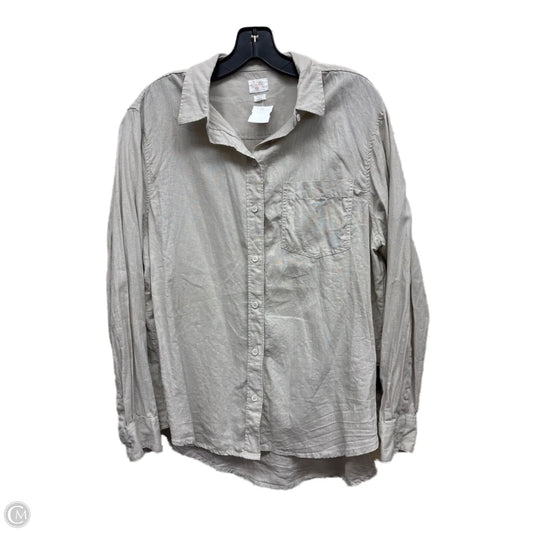Top Long Sleeve By Clothes Mentor In Beige, Size: L