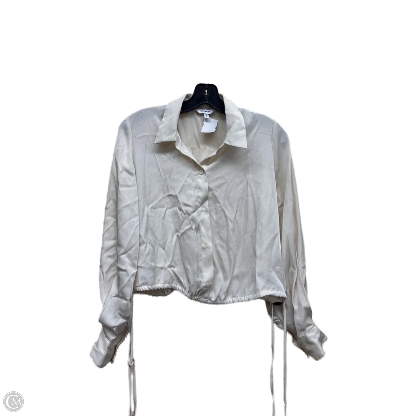 Top Long Sleeve By Express In Cream, Size: M