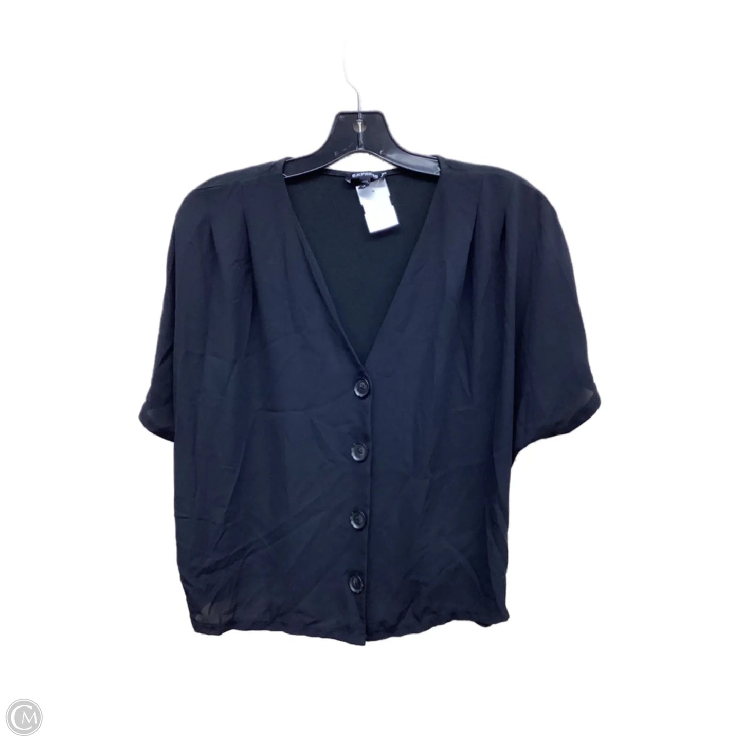 Top Short Sleeve By Express In Black, Size: S