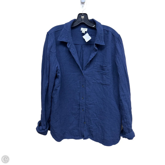 Top Long Sleeve By J. Crew In Navy, Size: L