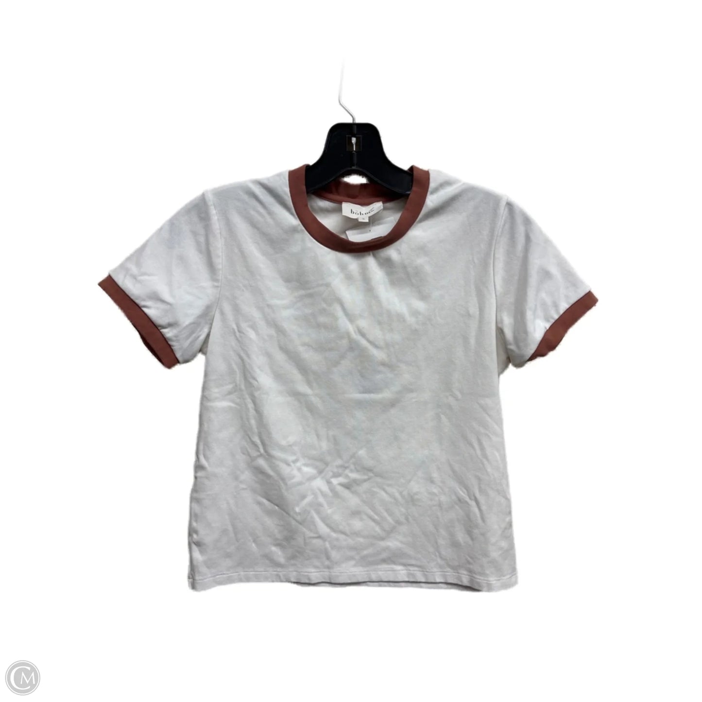 Top Short Sleeve By Bohme In White, Size: S