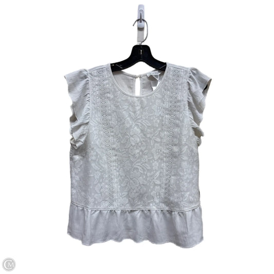 Top Short Sleeve By Clothes Mentor In White, Size: M