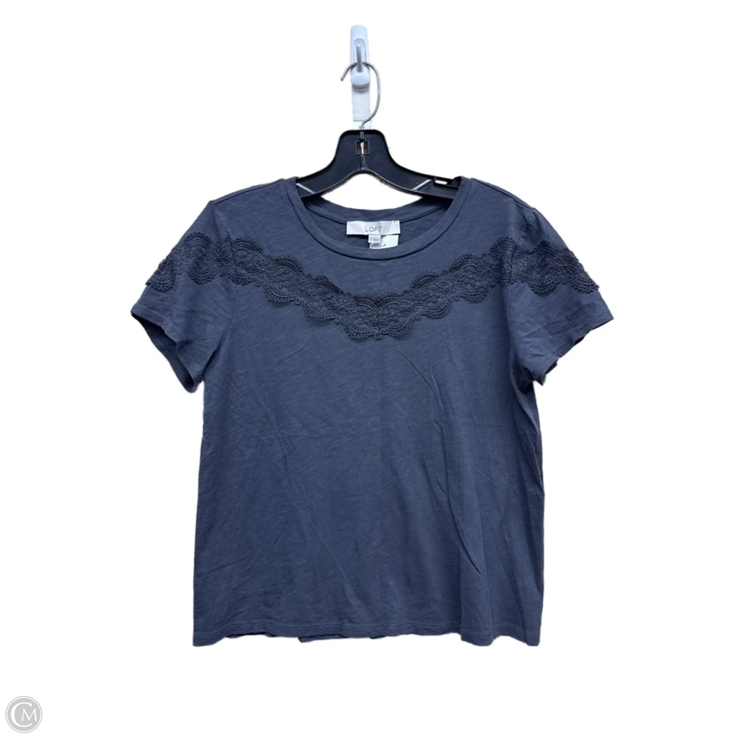 Top Short Sleeve By Loft In Grey, Size: S