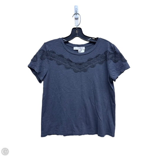 Top Short Sleeve By Loft In Grey, Size: S