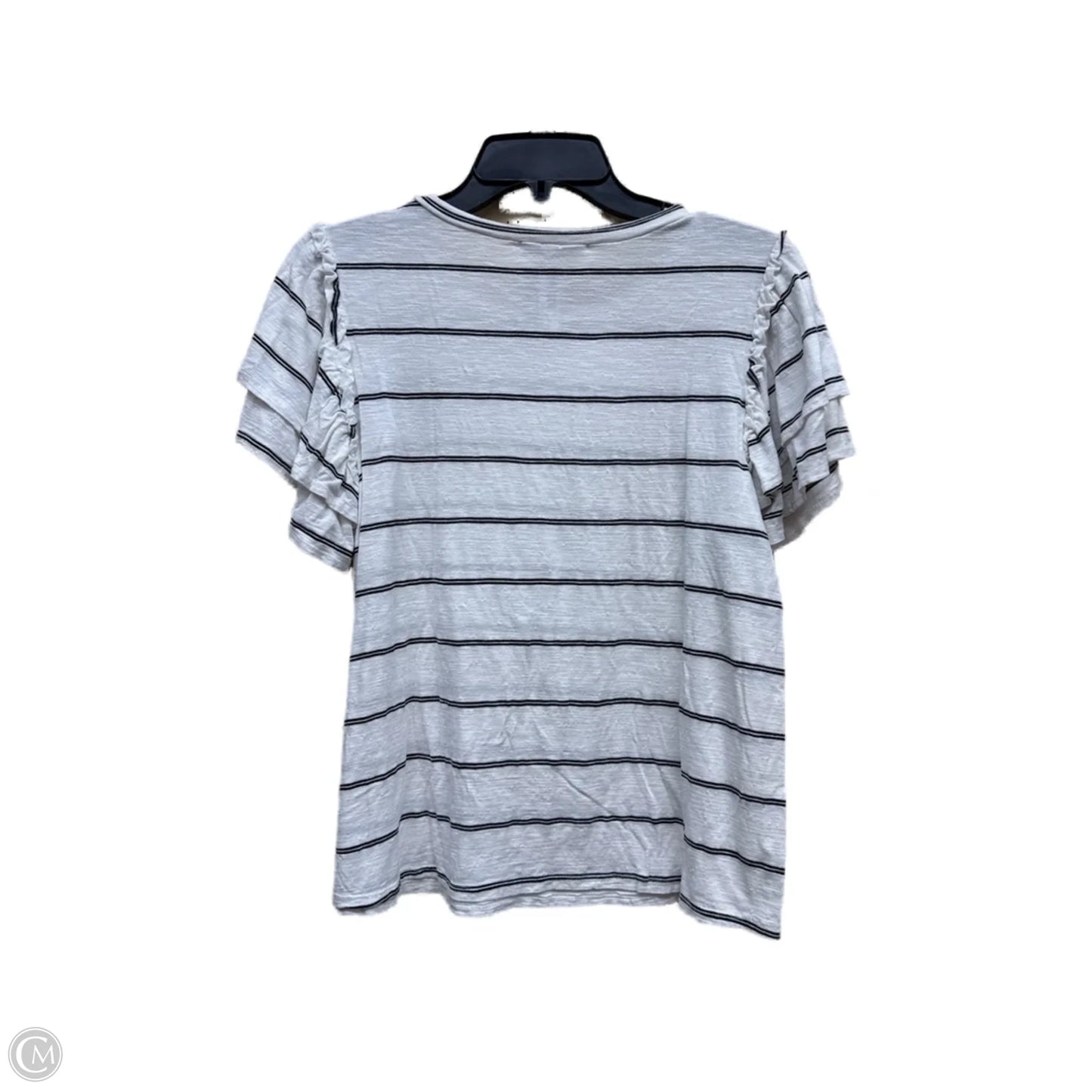 Top Short Sleeve By Green Envelope In Striped Pattern, Size: M