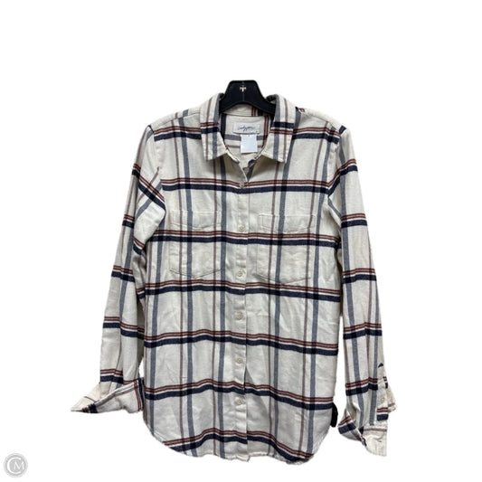 Top Long Sleeve By Clothes Mentor In Plaid Pattern, Size: S
