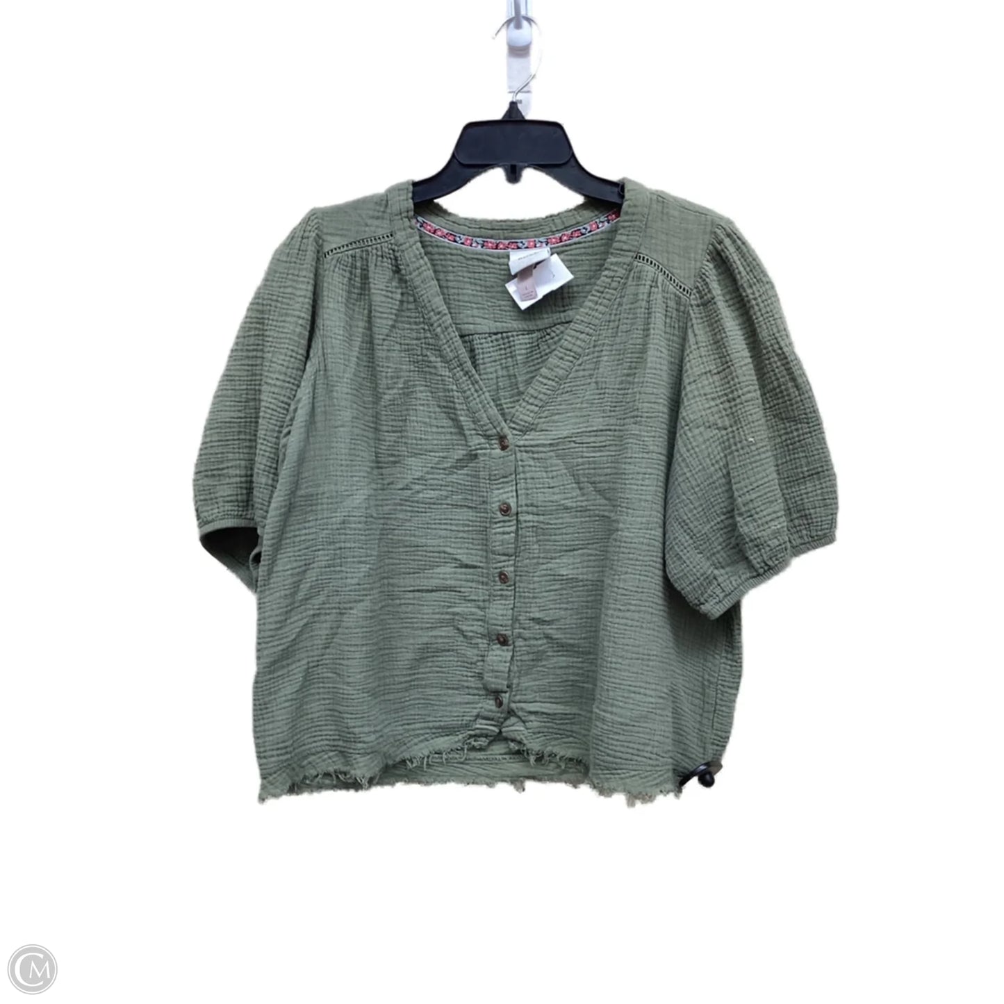 Top Short Sleeve By Knox Rose In Green, Size: L