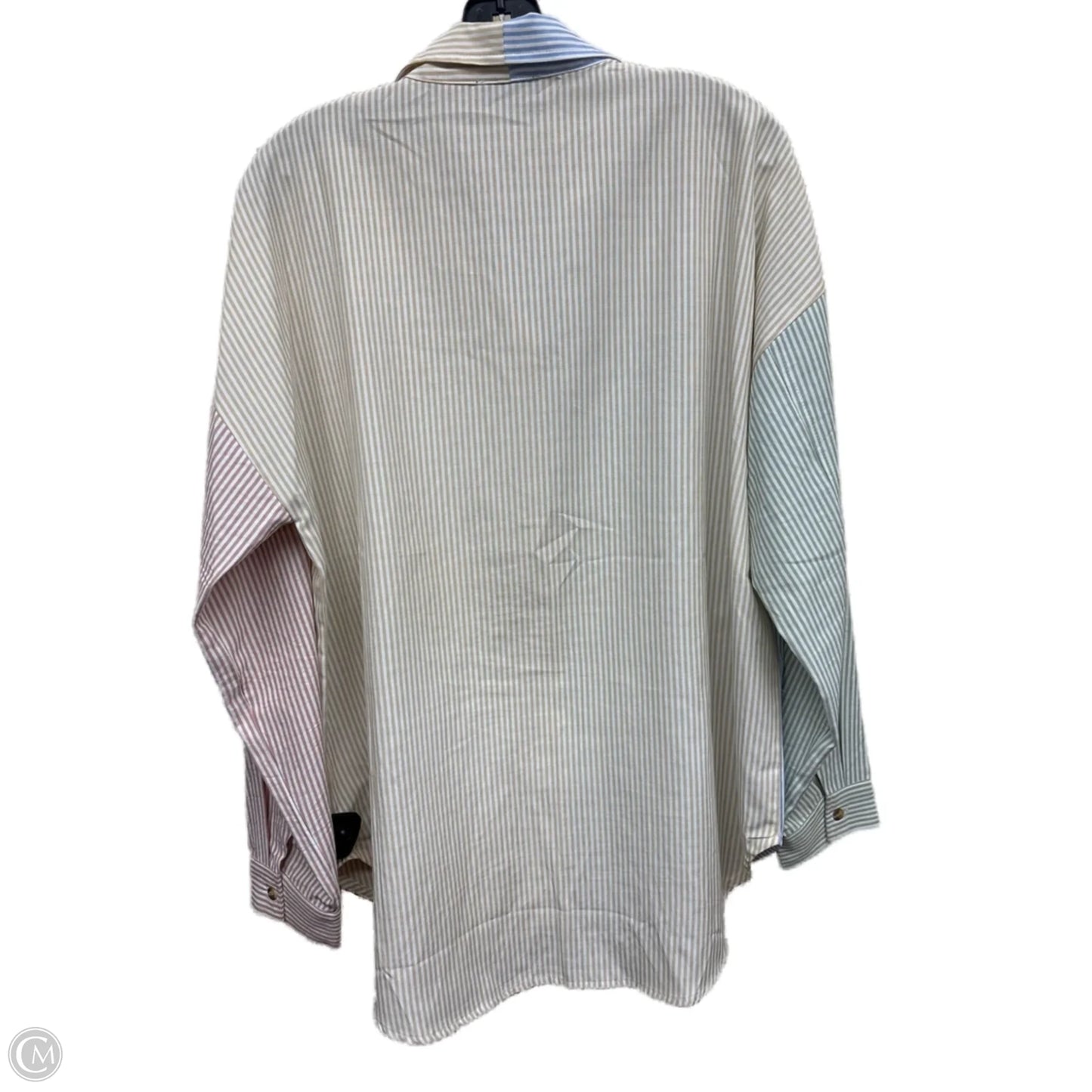 Top Long Sleeve By Vici In Striped Pattern, Size: M